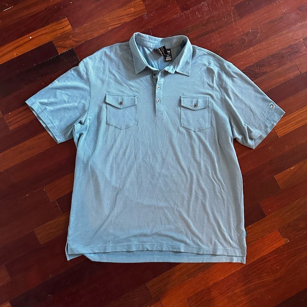 Kuhl Light Blue Polo Shirt (Size XXL)